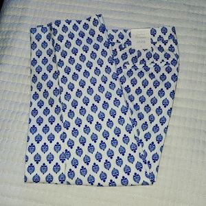 NWT Talbots size 8 Perfect Skimmers slim fit Pants Fan Foulard pattern